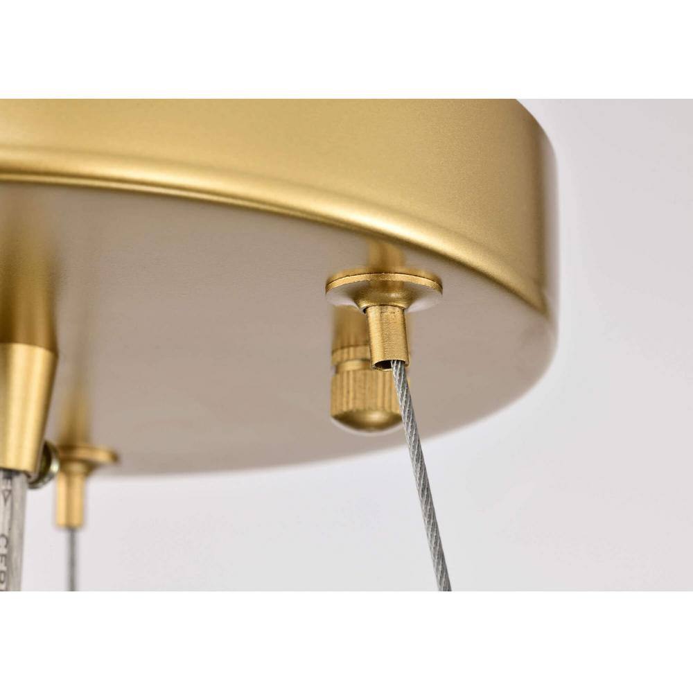 Casandra 18.1" Gold Drum Chandelier with Clear Crystal Bars