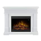 Jean 49 in. Freestanding Mantel Electric Fireplace with 28 in. Logs in White