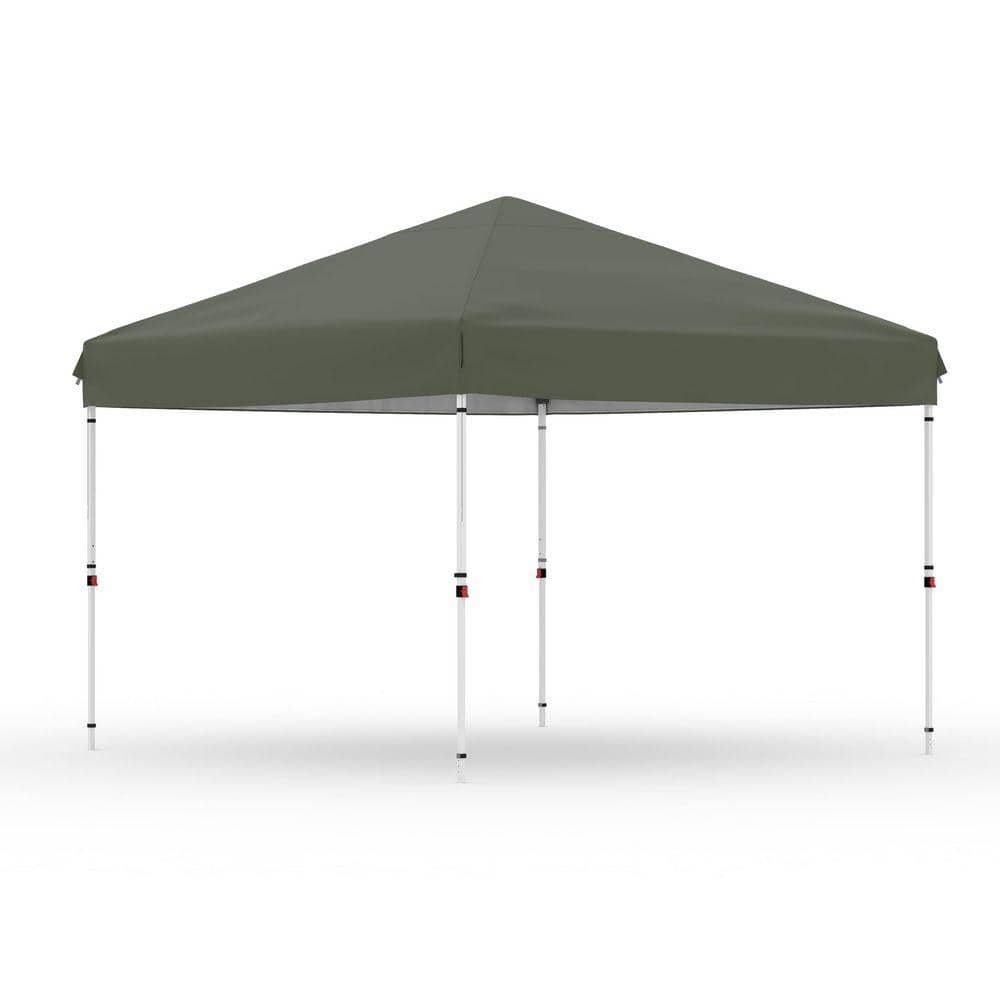 10 ft. x 10 ft. Square Gray Pop Up Canopy Tent with Heavy Duty Instant Shelter 1-Person Setup No Sidewalls price history on PriceWatchPro