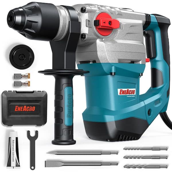 1-1/4 Inch SDS-Plus Rotary Hammer Drill with Safety Clutch Vibration Control Includes Grease Chisel Cable Railing System