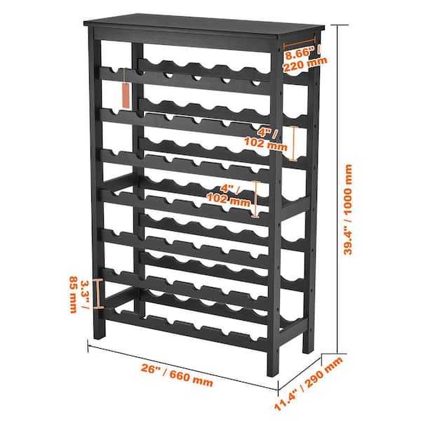 Tahanbath 42 Bottle Wine Dish Rack, 7-Tier Solid Bamboo Wood Storage ...