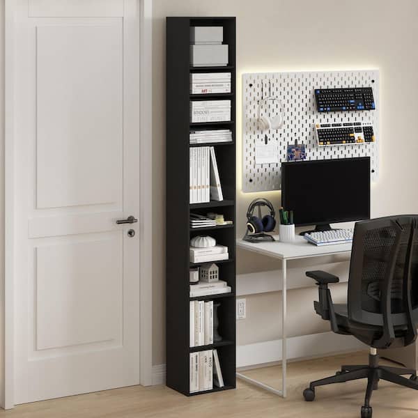 Furinno Pasir 78.74 in. Tall Blackwood Wood 10-Shelf Open Shelf Bookcase