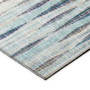 Waverly Blue 5 ft. x 7 ft. 6 in. Geometric Indoor/Outdoor Area Rug