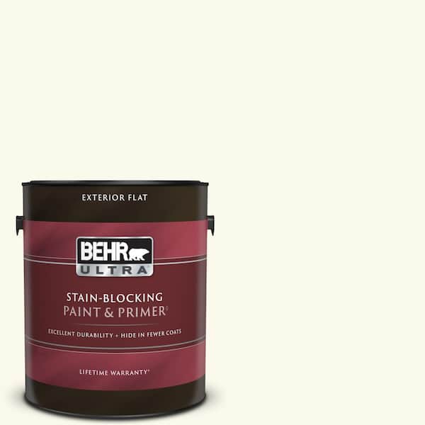 BEHR ULTRA 1 gal. #BXC-29 Stately White Flat Exterior Paint & Primer