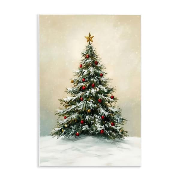 Winter Tree with Ornaments by LSR Design Studio Unframed Graphic Art Print Abstract 15 in. x 10 in.