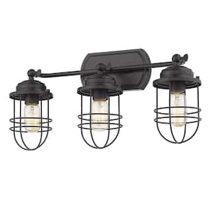 Seaport 3-Light Black Bath Vanity Light