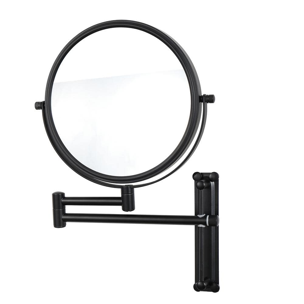 8 in. W x 8 in. H Round Framed Magnifying Wall Makeup Bathroom Vanity Mirro