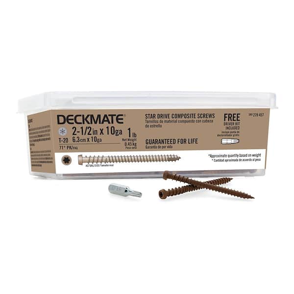 Deckmate #10 2-1/2 in. Star Pan-Head Wood Deck Screws 1 lb.-Box (71-Piece)