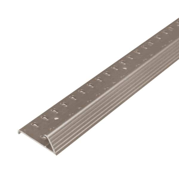 1.38 in. x 96 in. Pewter Fluted Aluminum Carpet Gripper with Teeth