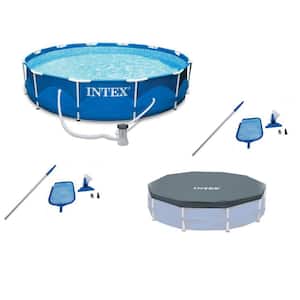 12 ft. x 30 in. Swimming Pool with Pump, Maintenance Kit (2-Pack) and 12 ft. Pool Cover