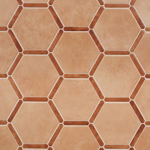 Samara Terracotta Light 8.66 in. x 9.84 in. Matte Porcelain Hexagon Floor and Wall Tile (8.06 Sq. Ft./Case)