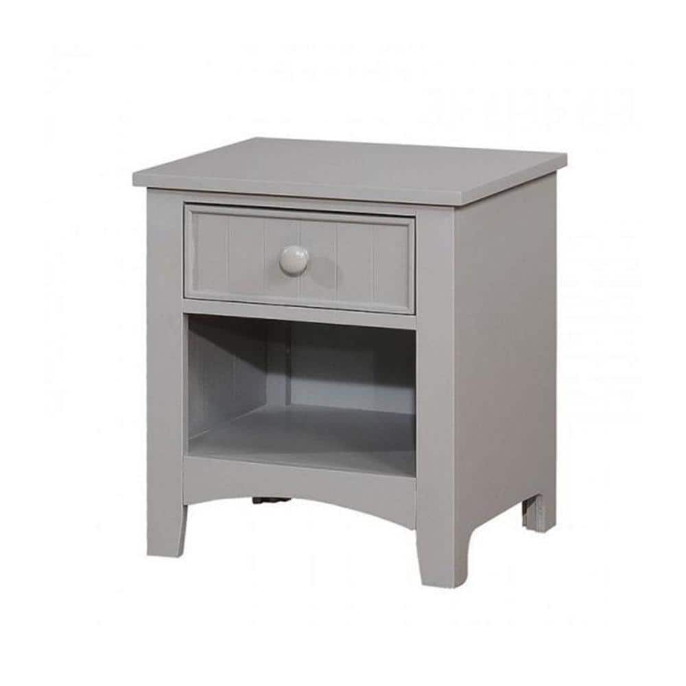Omnus 1-Drawer Gray Nightstand 21.5 in. H x 19 in. W x 16 in. H