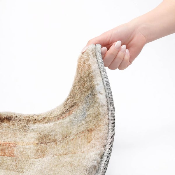 Dream Shag Premium Machine Washable Abstract ADS537 Beige 9 ft. x 12 ft. Area Rug