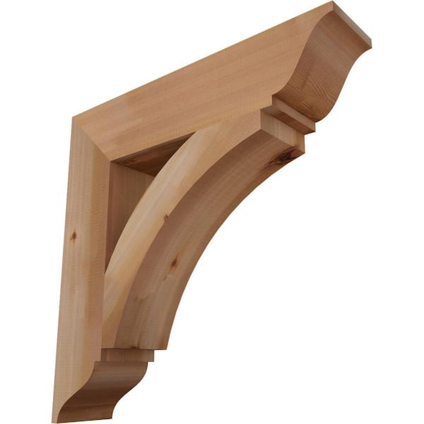 Ekena Millwork 5.5 in. x 28 in. x 28 in. Western Red Cedar Thorton Traditional Smooth Bracket