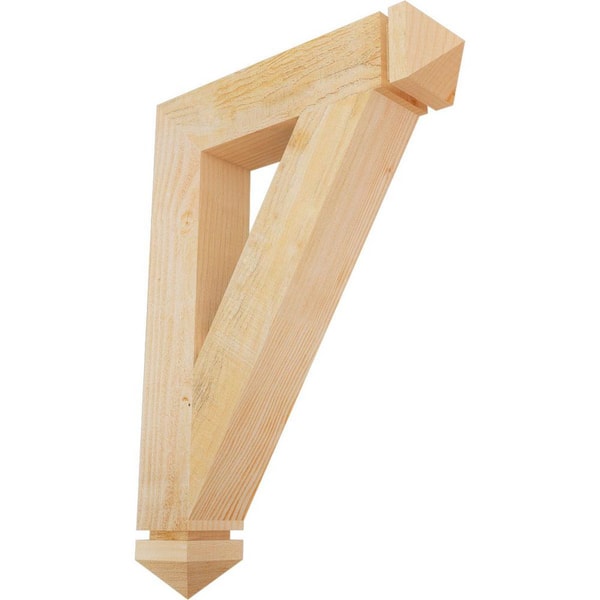 Ekena Millwork 4 in. x 28 in. x 20 in. Douglas Fir Traditional Arts and Crafts Rough Sawn Bracket