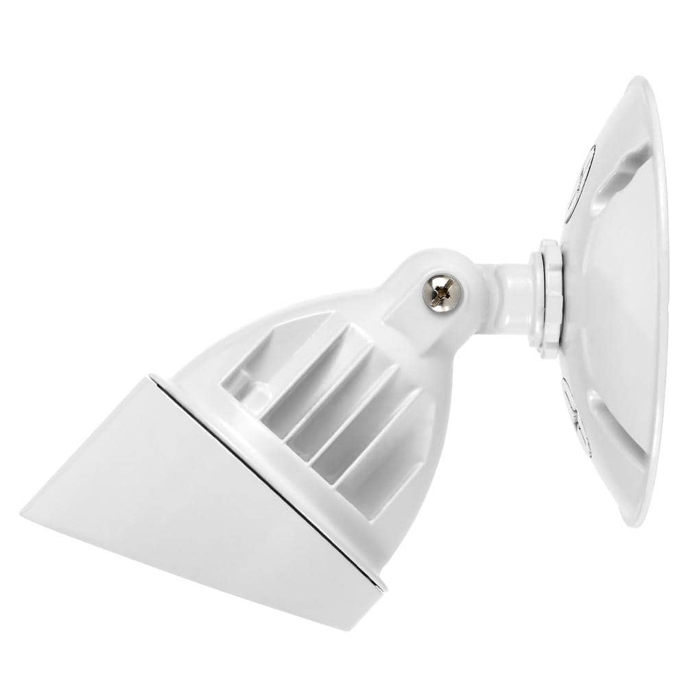 White Matte LED Outdoor Flood Security Light with Adjustable Head