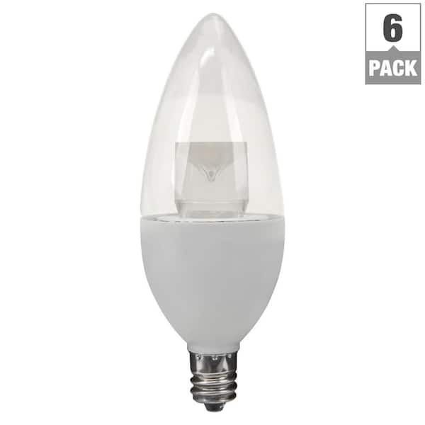 TCP 25W Equivalent Soft White B10 Blunt Tip Candelabra Deco Dimmable LED Light Bulb (6-Pack)