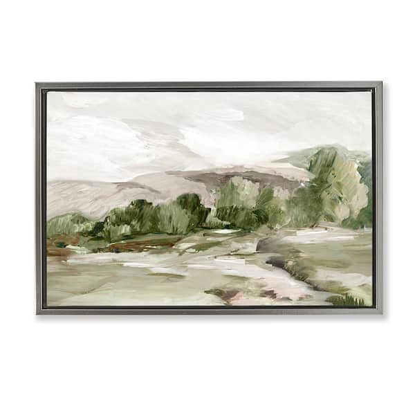 Stupell Industries Tree Line From Afar by Lera Gray Floater Frame Nature Graphic Art Print 21 in. x 31 in.