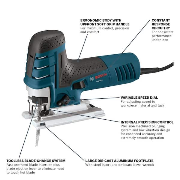 7 Amp Corded Variable Speed Barrel-Grip Jig Saw Kit with Carrying Case