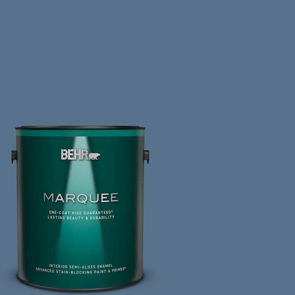 BEHR MARQUEE 1 gal. #PPU14-01 Arrowhead Lake One-Coat Hide Semi-Gloss Enamel Interior Paint & Primer