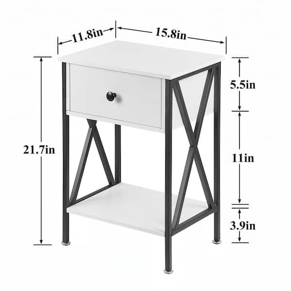 VECELO Versatile Nightstands X-Design Side End Table Night Stand