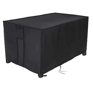 43 in. Rectangular Fire Pit Table Cover Propane Gas for Outdoor Waterproof, Black