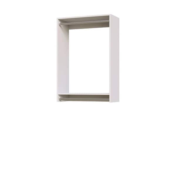 Vista Collection 30 in. W White Closet Kit Double Hanging Wall Mounted 2-Shelf Wood Closet System