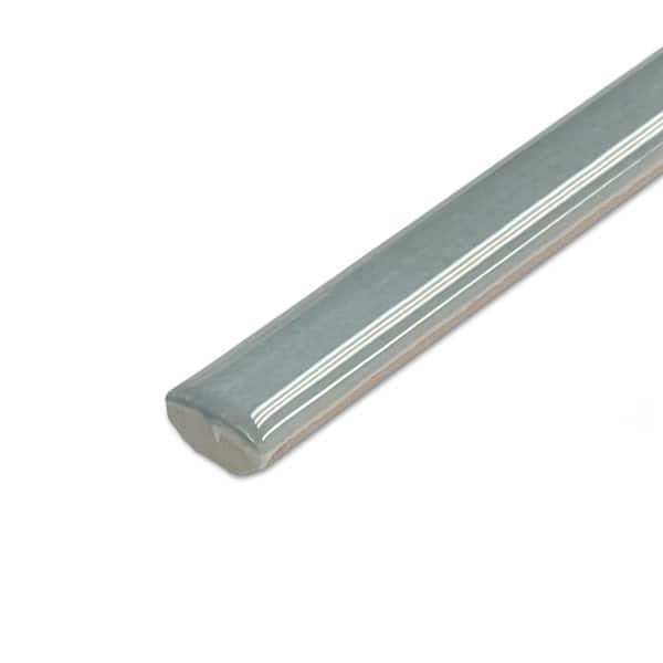 Coco Demi-Bullnose Glossy Blue Grass 1/2 in. x 7-7/8 in. Glossy Ceramic Wall Tile Trim