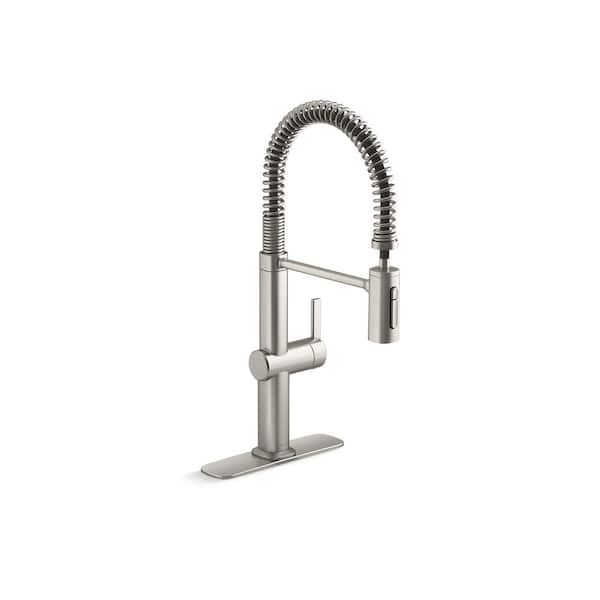 Clarus Semi Professional Single Handle Pull Down Sprayer Kitchen Faucet in Vibrant Stainless