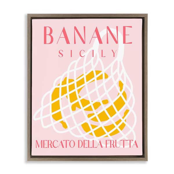 Stupell Industries Modern Banana Fruit Market by Daphne Polselli Brown Floater Frame Food Graphic Art Print 31 in. x 25 in.