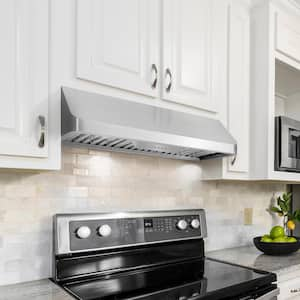 36 in. Ducted Under Cabinet Range Hood in Stainless Steel with Push Button Controls, LED Lighting and Permanent Filters