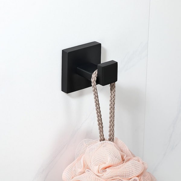 ATKING Wall Mounted 4-Pieces J-Hook Robe Towel Hook Square Coat