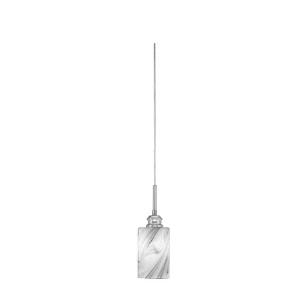 Unbranded Albany 60-Watt 1-Light Brushed Nickel Pendant Mini Pendant Light Onyx Swirl Glass and Light Bulb Not Included