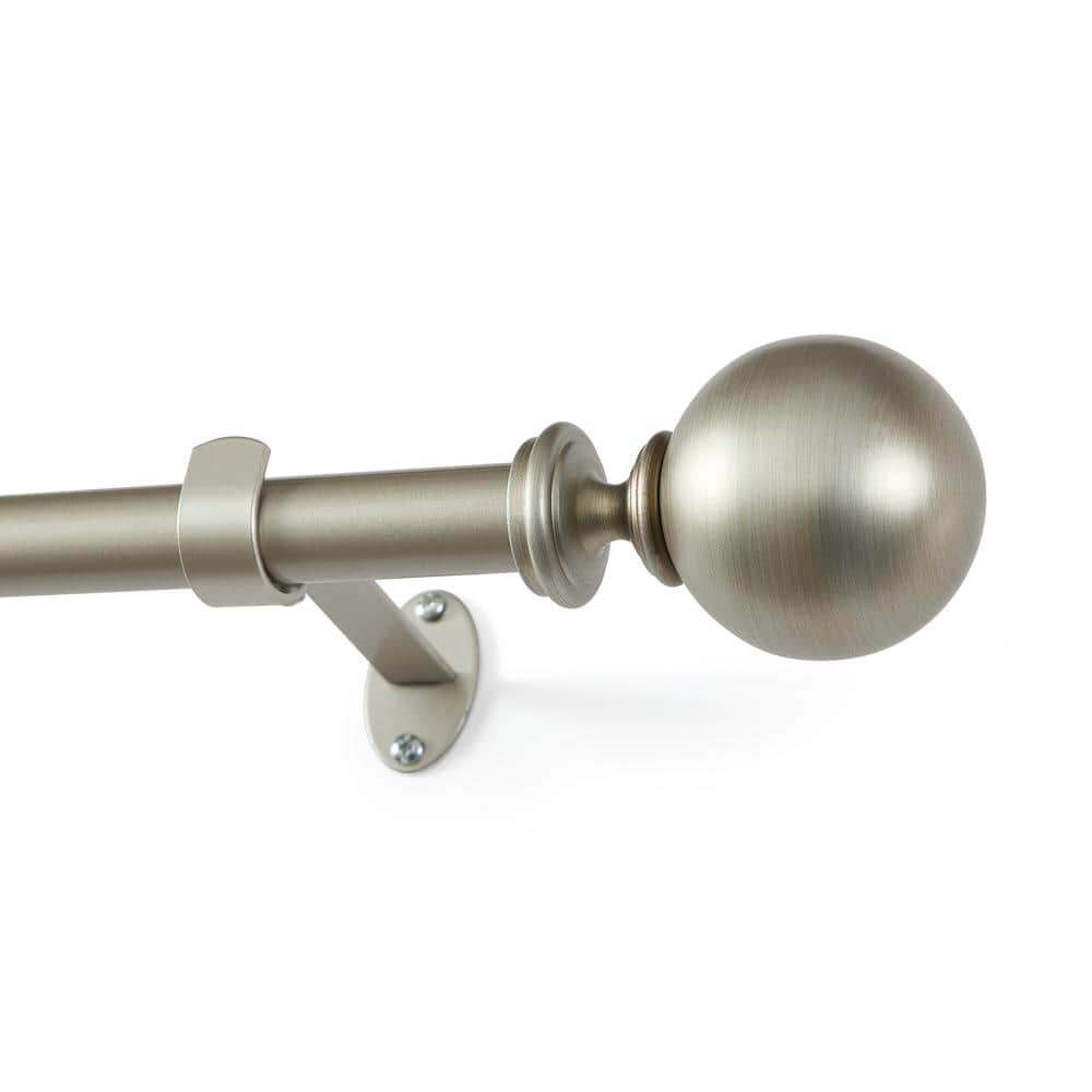 "Home Cordelia Single Curtain Rod with Globe Ball Finial, Antique Pewter - 32""W x 142""L" price history on PriceWatchPro