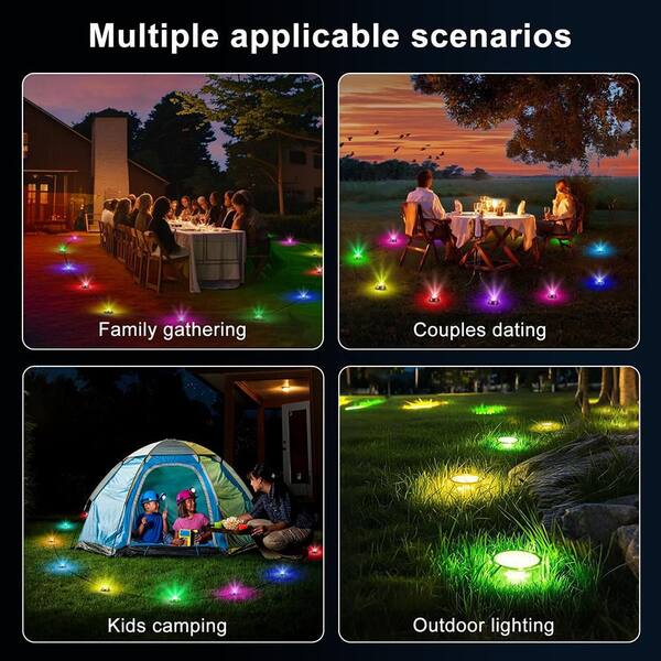 100 ft. Black RGB Wired LED Outdoor Pathway Lights with Waterproof