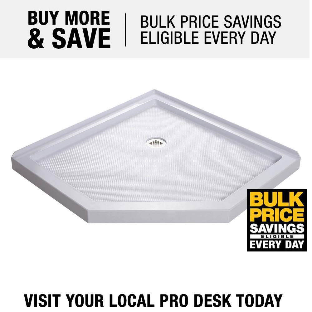 SlimLine 36" White Neo-Angle Acrylic Shower Base