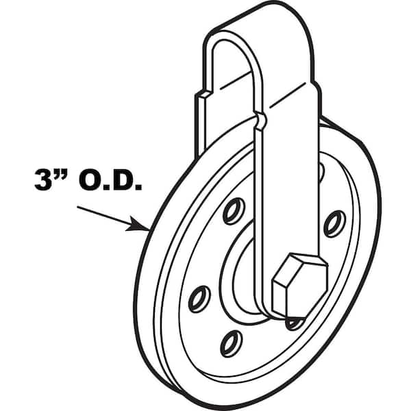 Prime-Line 3 in. D Steel Pulley /Strap and Bolt Prime-Line 3 in. D Steel Pulley /Strap and Bolt