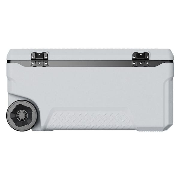 Portable Cooler, 74 qt. Wheeled Cooler with Ice Retention, Heavy-Duty Handles and Cup Holder, Lightweight Rigid Material