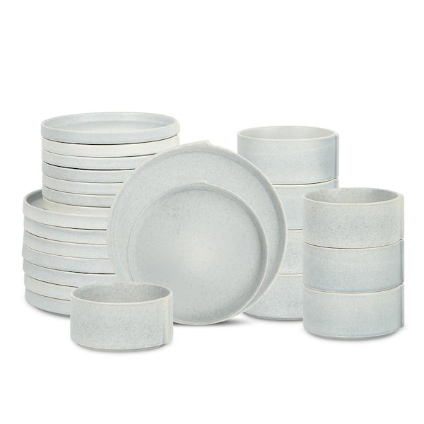 Bao 24-Piece Blue-Grey Stoneware Dinnerware Set (Service for 8)