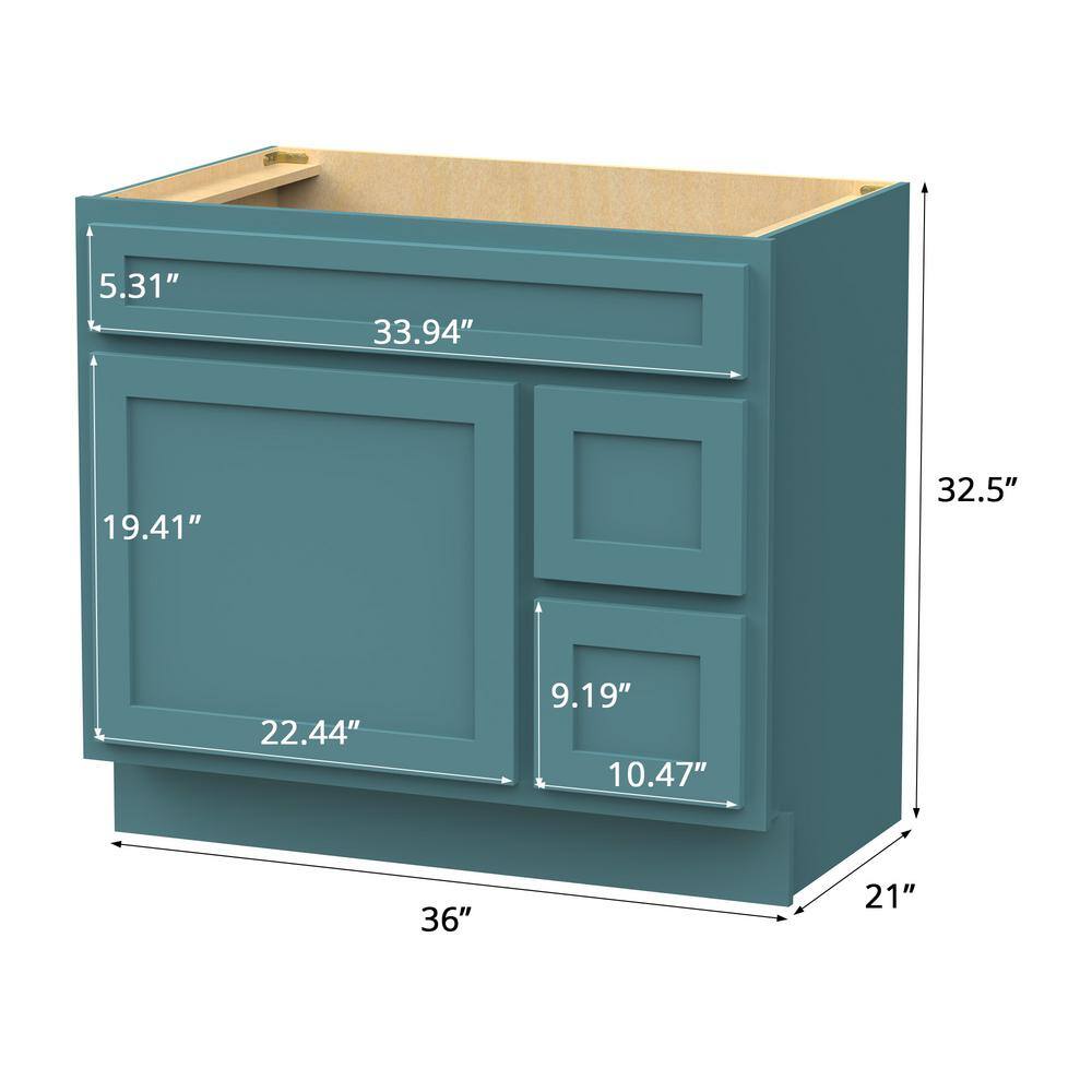 Sea Green 36" Single Freestanding Bathroom Vanity Base