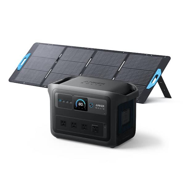 2,000-Watt/1,024Wh SOLIX C1000X Solar Generator w/1 200W Solar Panel Home/Outdoor/RV Push Button Start Battery Generator