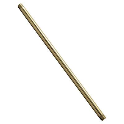1/2 in. x 1 ft. Brass IPS Pipe Nipple, Polished Brass