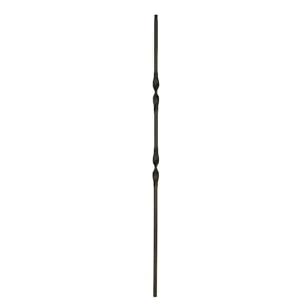 WM Coffman 44 in. x 1/2 in. Flat Black Double Ribbon Hollow Iron Baluster