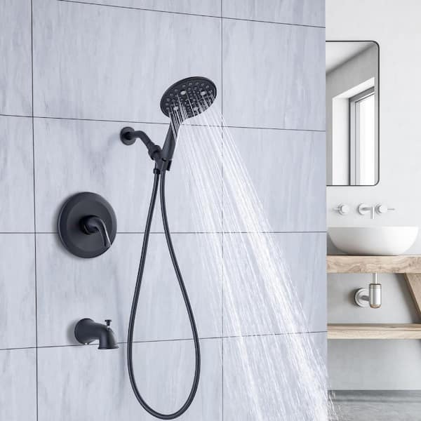 RAINLEX Single-Handle 1-Spray Round High Pressure Shower Faucet with 10 in.  Shower Head in Brushed Nickel (Valve Included) W96201BN-10 - The Home Depot