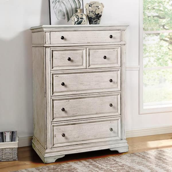 Highland Park Cathedral White 6 Drawer 40 in Chest of Drawers