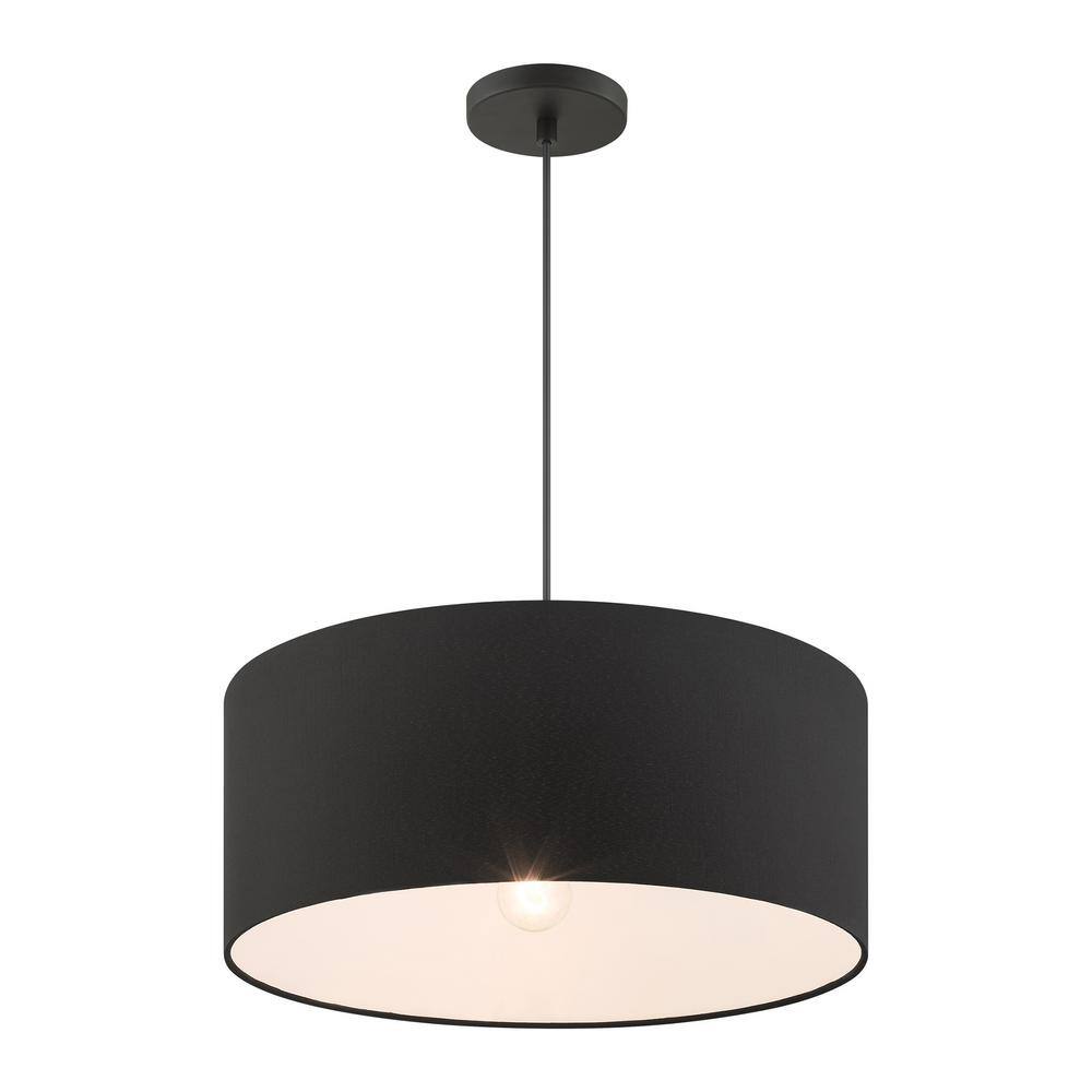 Bainbridge Matte Black Nickel 3-Light LED Drum Pendant