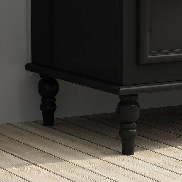 FUFU&GAGA Classic Style Black Wood 7 Drawers 55.2 in. W