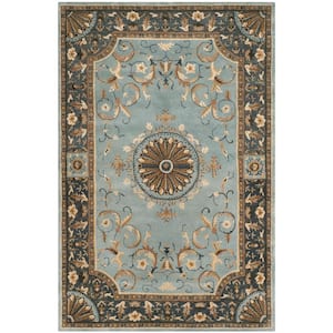Empire Blue 6 ft. x 9 ft. Border Area Rug