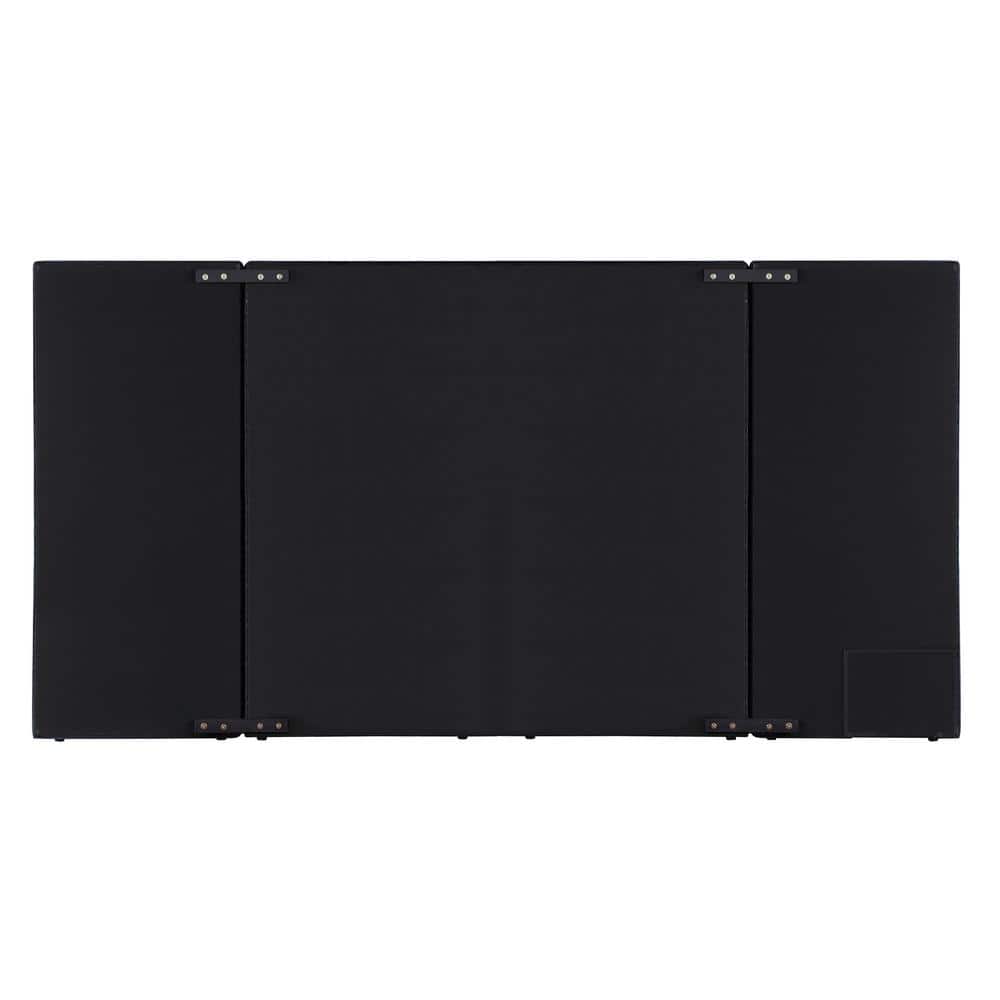 Damazy 86" King Black Velvet Upholstered Bed with Nailhead Trim