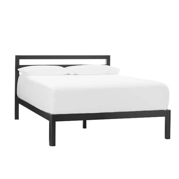 Grandon Black Metal King Platform Bed with Slats (76 in W. X 14 in H.)
